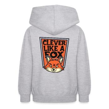 Klug wie ein Fuchs Caninae Rotfuchs Canidae Fuchs - Teenager Hoodie - Hellgrau meliert - Hinten - AI Model Teenager Male dark (155cm)
