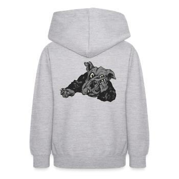Hund - Teenager Hoodie - Hellgrau meliert - Hinten - AI Model Teenager Male dark (155cm)