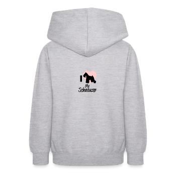 schnauzer - Teenager Hoodie - Hellgrau meliert - Hinten - AI Model Teenager Male dark (155cm)