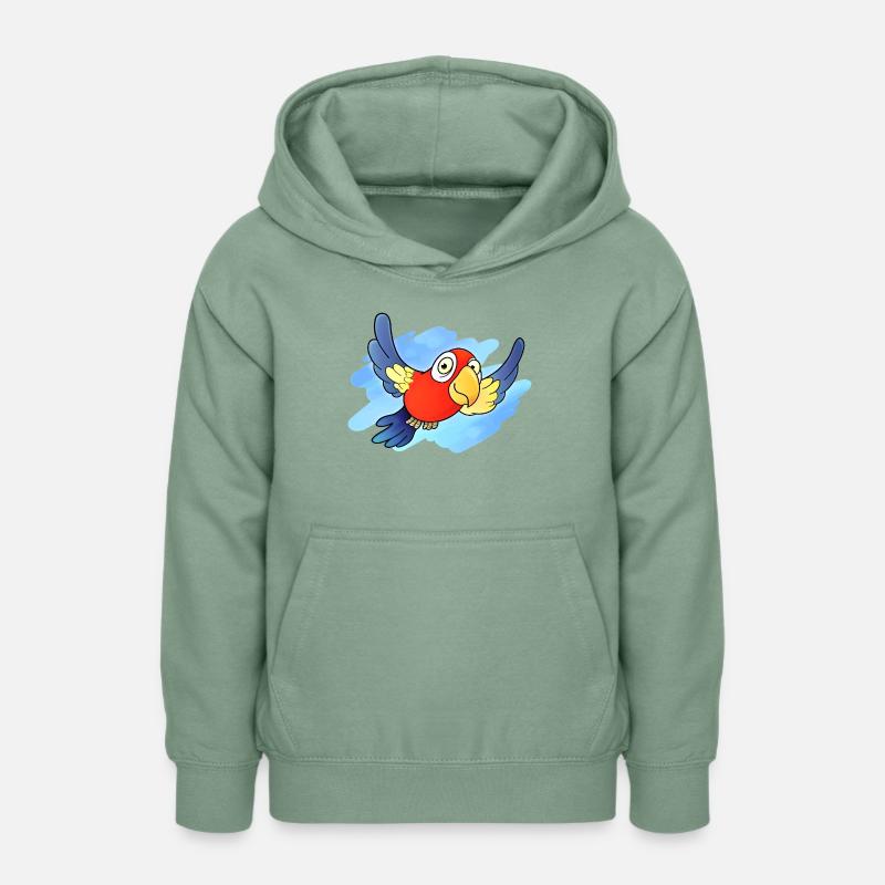 Perroquet (Ciel) - Sweat à capuche Ado - vert-de-gris