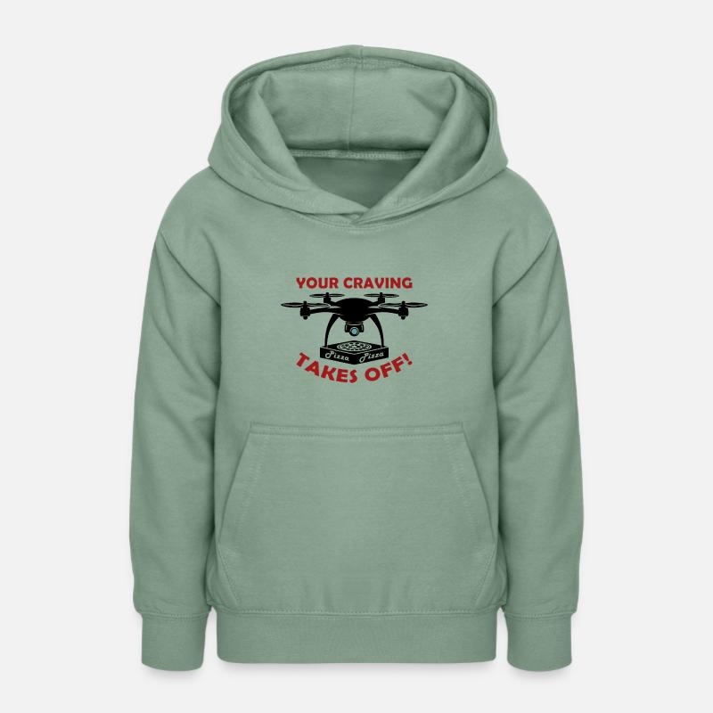Drone de livraison de pizza - Sweat à capuche Ado - vert-de-gris