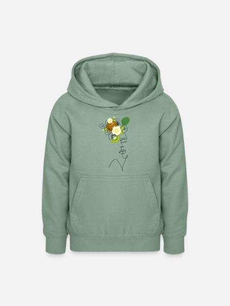 Lady Kiwi - Lineart - Teenager Hoodie - Graugrün