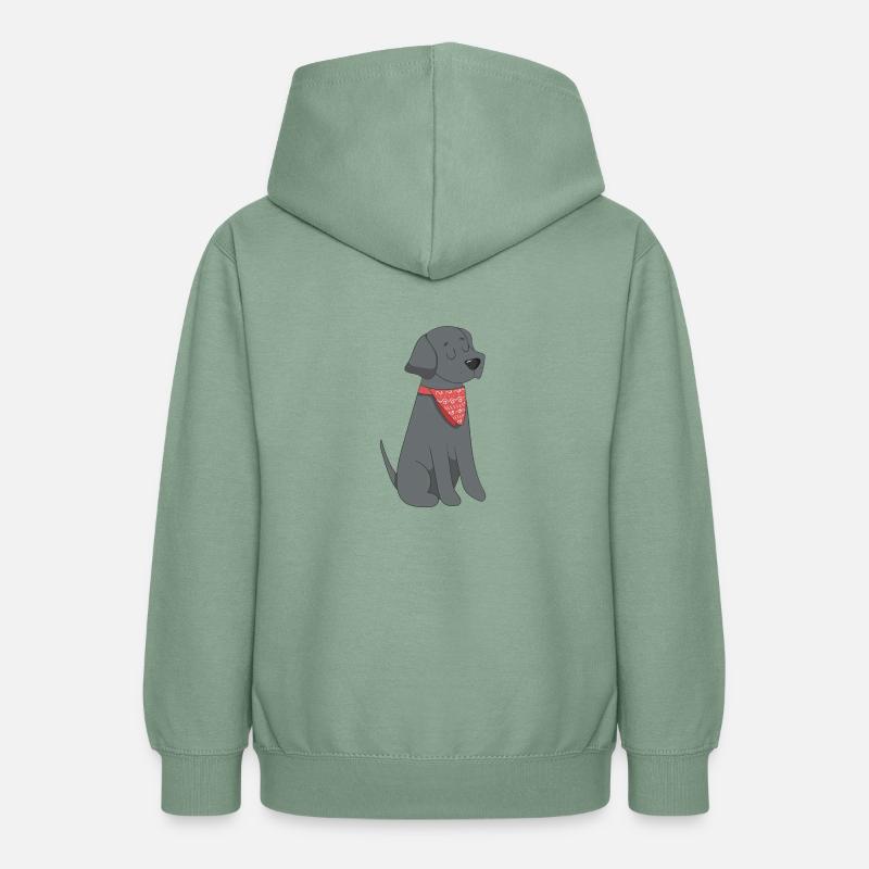 Chien - Sweat à capuche Ado - vert-de-gris