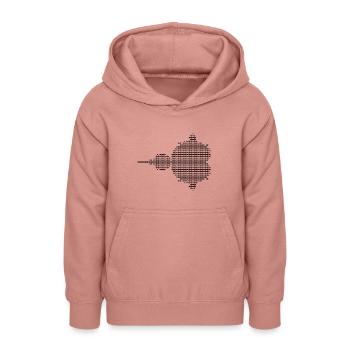 Mandelbrot Ascii - noir - Sweat à capuche Ado - rose poudré - Devant - AI Model Teenager Male dark (155cm)