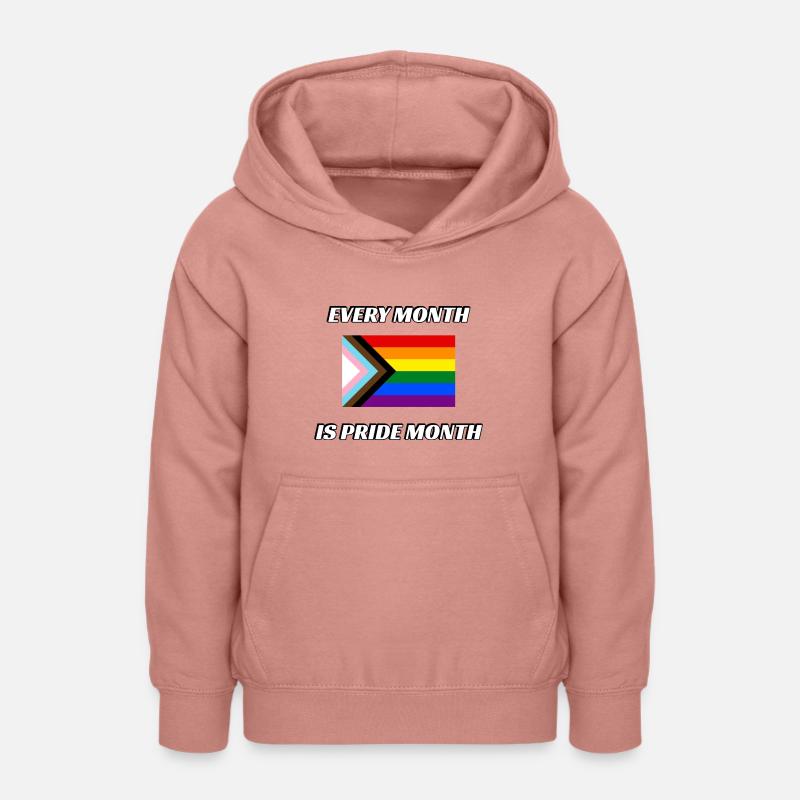 Chaque mois est le mois de la fierté Progress Pride Flag - Sweat à capuche Ado - rose poudré