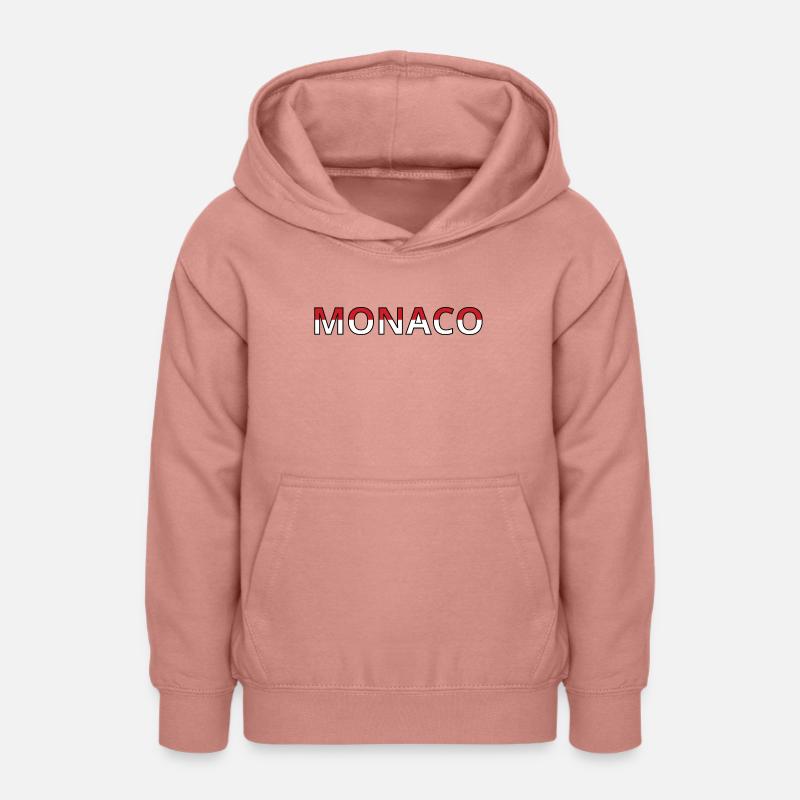 Drapeau monaco - Sweat à capuche Ado - rose poudré