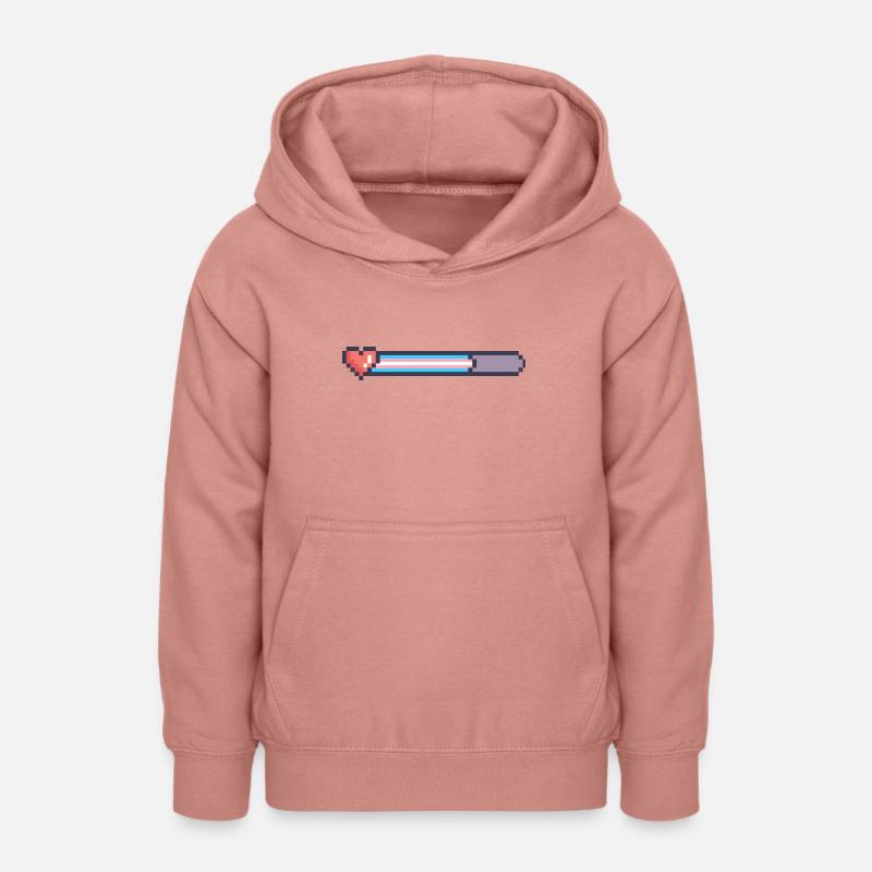 Barres de chargement trans - Sweat à capuche Ado - rose poudré