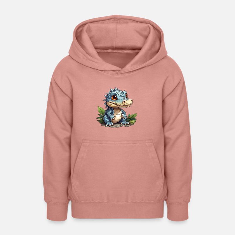 petit alligator mignon - Sweat à capuche Ado - rose poudré