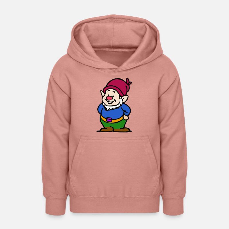 Nain avec bonnet rouge - Sweat à capuche Ado - rose poudré