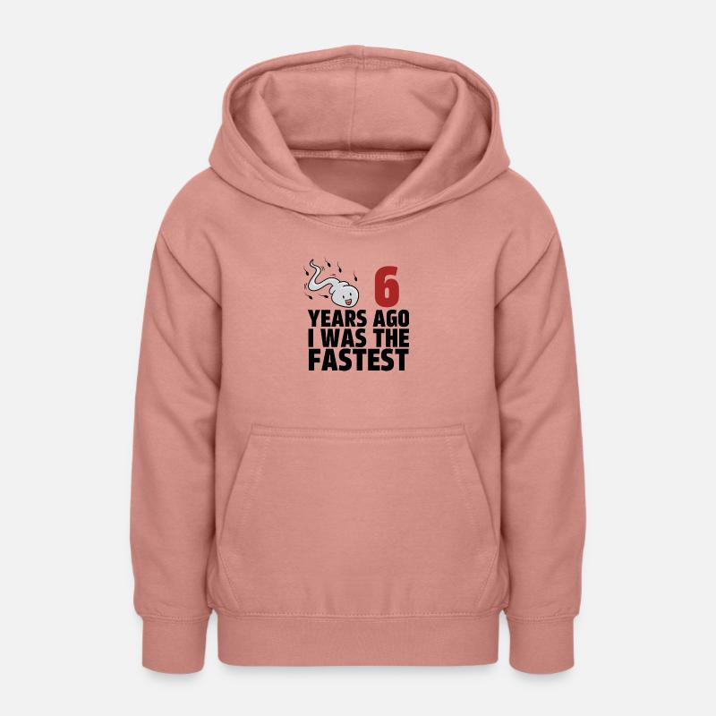 Il y a 6 ans, j’étais le plus rapide - Sweat à capuche Ado - rose poudré