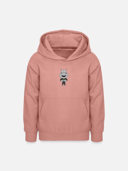 NILPFERD - HIPPO - BODYGUARD - SECURITY - TIER - Teenager Hoodie - Altrosa