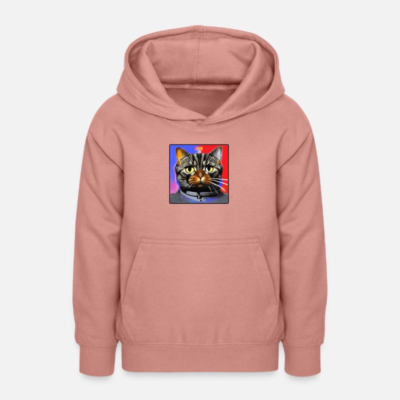 Chat de l’espace - Sweat à capuche Ado - rose poudré