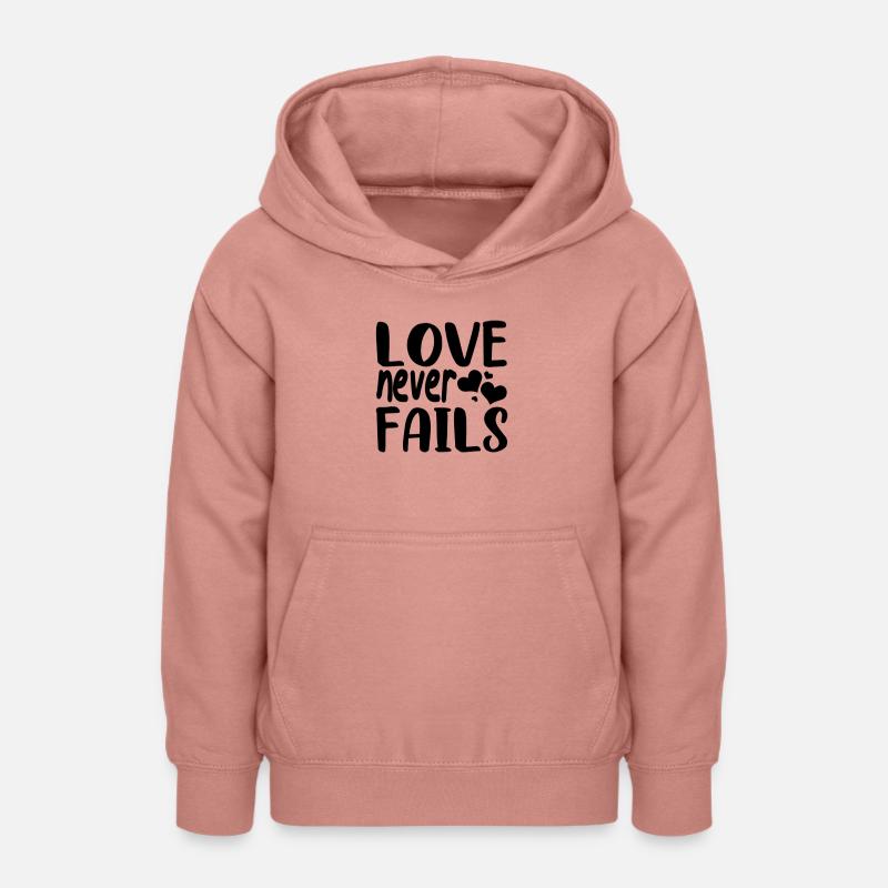 L’amour n’échoue jamais - Sweat à capuche Ado - rose poudré