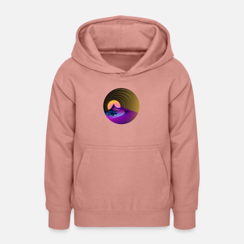 E30 - Rétro - Synthwave - Style - Sweat à capuche Ado - rose poudré