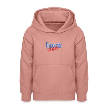 Hypocrite certifiée - Sweat à capuche Ado - rose poudré - Devant - AI Model Teenager Male dark (155cm)