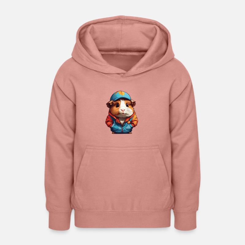 Cochon d’Inde avec chapeau - Sweat à capuche Ado - rose poudré