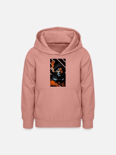 Feuriger Totenkopf-Wächter - Teenager Hoodie - Altrosa
