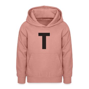 T - Sweat à capuche Ado - rose poudré - Devant - AI Model Teenager Male dark (155cm)