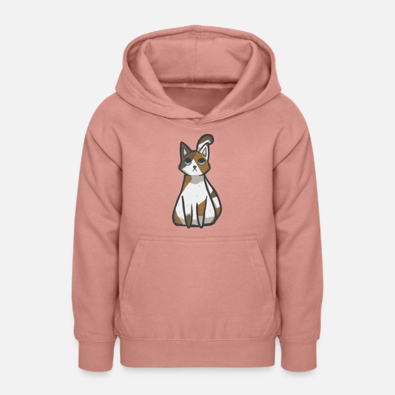 Chat Calico Kawaii - Sweat à capuche Ado - rose poudré