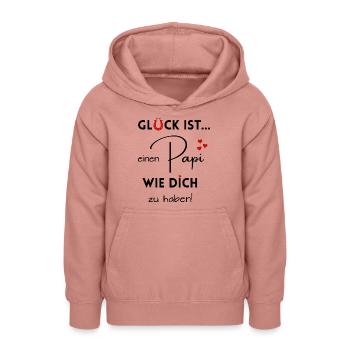 Glück ist, einen Papi wie Dich zu haben - Teenager Hoodie - Altrosa - Vorne - AI Model Teenager Male dark (155cm)
