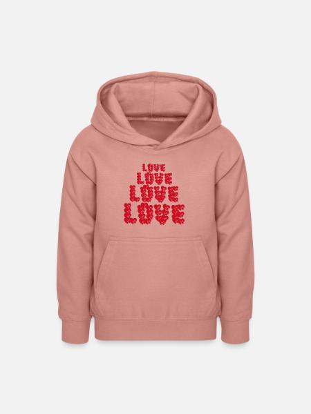 Liebe - Teenager Hoodie - Altrosa