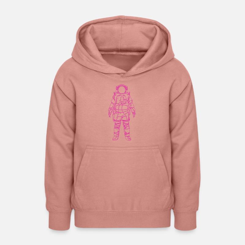 Dessin d’astronaute en rose - Sweat à capuche Ado - rose poudré