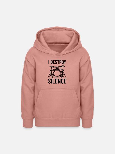 I Destroy Silence Drummer - Teenager Hoodie - Altrosa