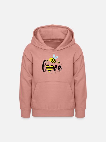 Biene - Teenager Hoodie - Altrosa