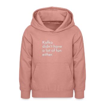 Kafka hatte auch nicht viel Spaß - Teenager Hoodie - Altrosa - Vorne - AI Model Teenager Male dark (155cm)