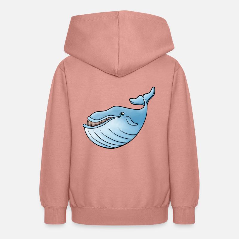 petite baleine bleue - Sweat à capuche Ado - rose poudré