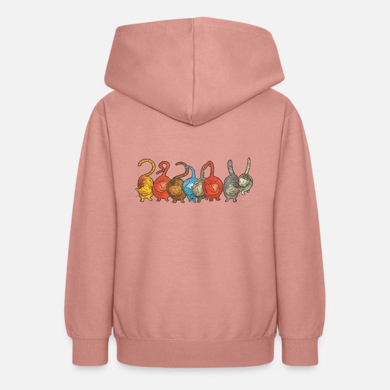 Chat chats - Sweat à capuche Ado - rose poudré