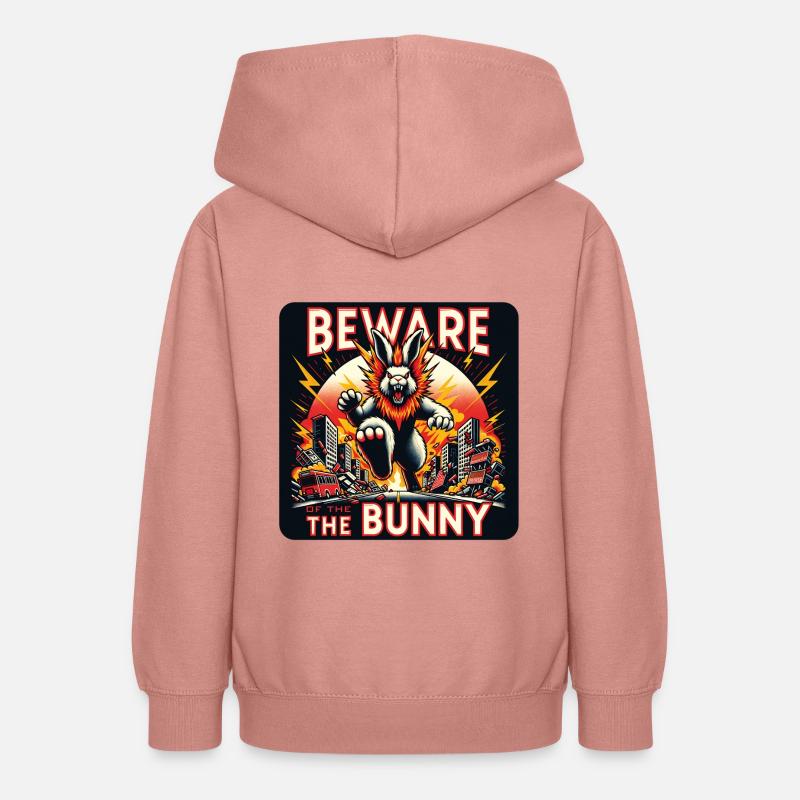 Attention à la catastrophe du lapin - Sweat à capuche Ado - rose poudré