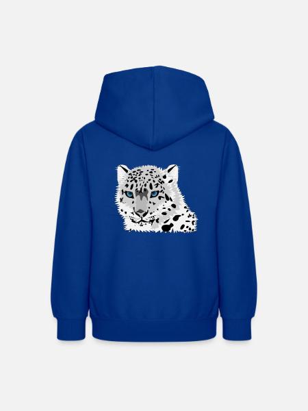 Schneeleopard - Teenager Hoodie - Royalblau