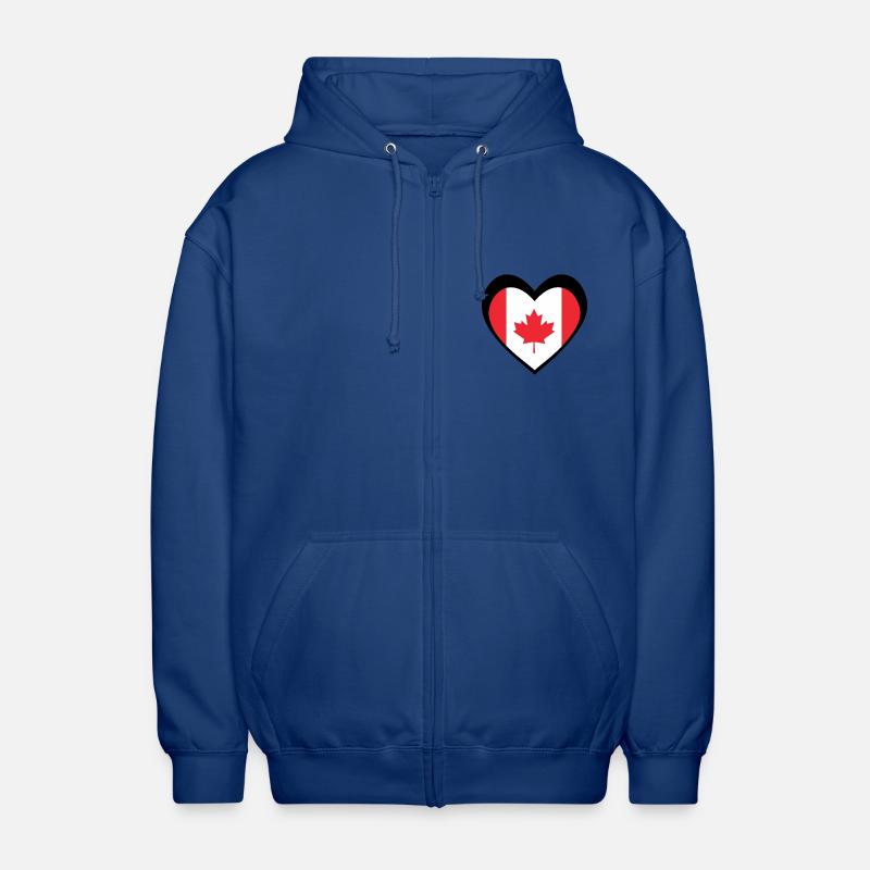 Black Maple Heart – Bold Modern Canada - Veste à capuche unisexe - bleu royal