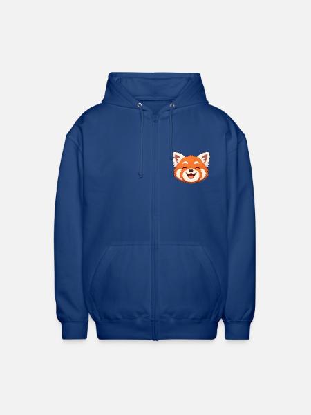 Sloth, the red panda all smiles - Unisex Hooded Jacket - royal blue