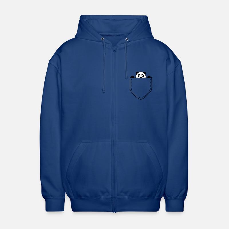 Panda in der Tasche - Unisex Kapuzenjacke - Royalblau