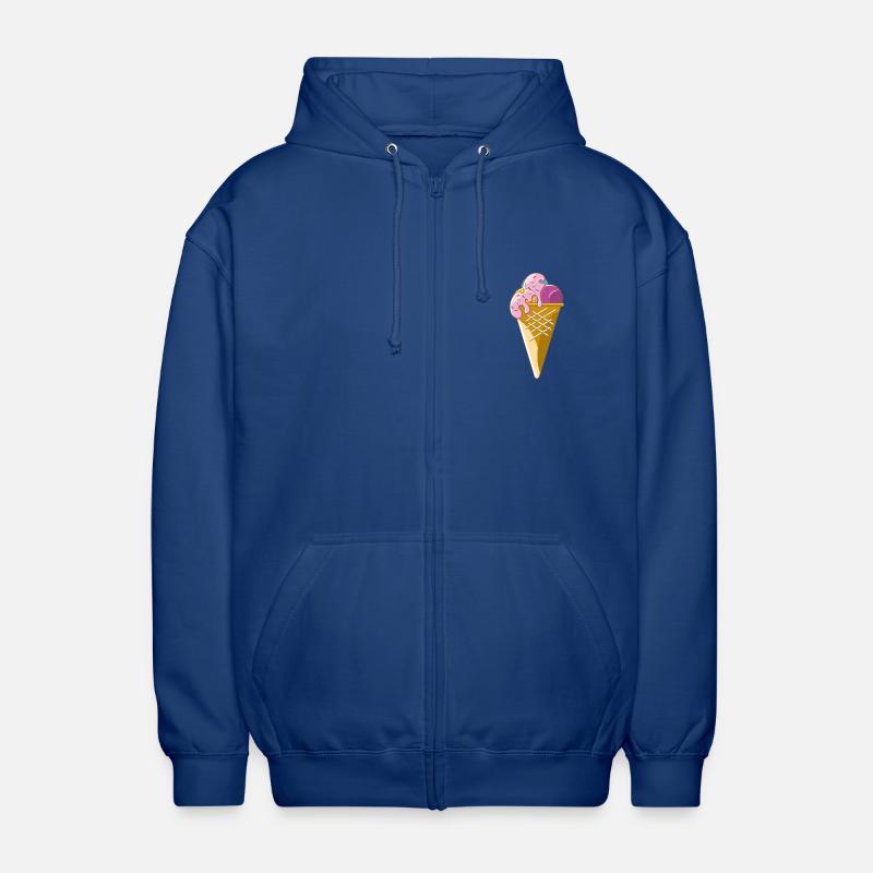 Eiscreme in der Waffel - Unisex Kapuzenjacke - Royalblau