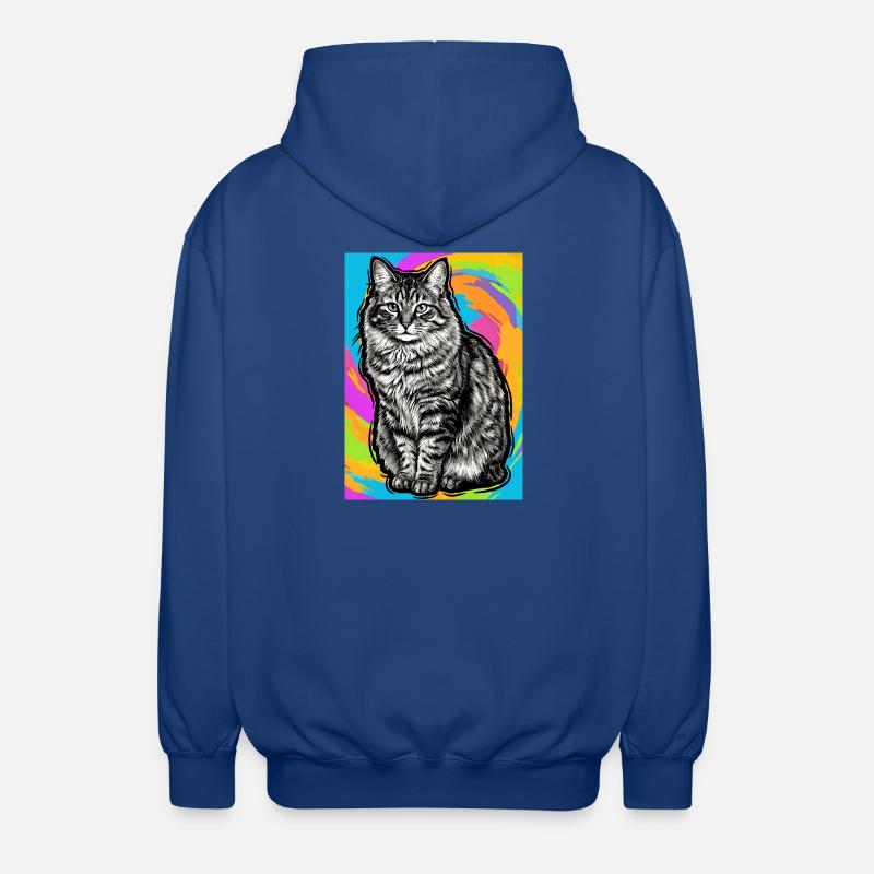 chat - Veste à capuche unisexe - bleu royal