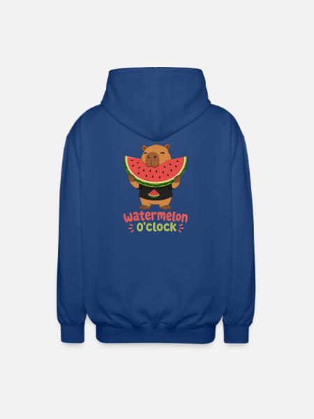 Watermelon O'Clock Cabybara - Unisex Hooded Jacket - royal blue