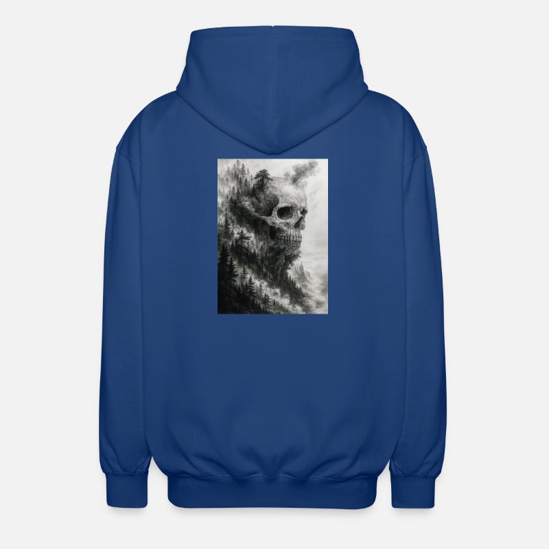 Unheimliche Waldschädel-Illustration - Unisex Kapuzenjacke - Royalblau