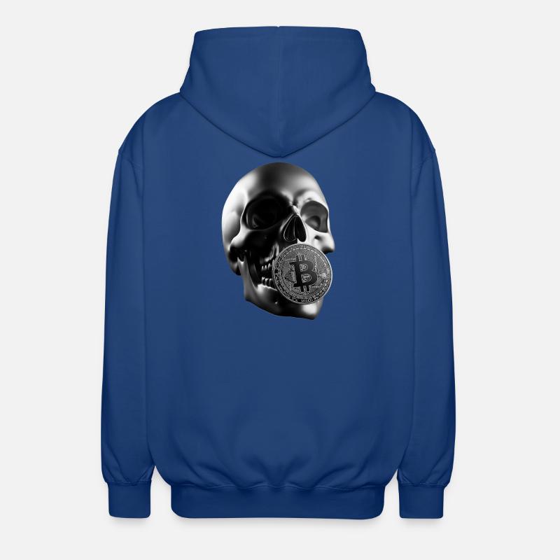 Bitcoin Skull Skull Crypto Design - Veste à capuche unisexe - bleu royal