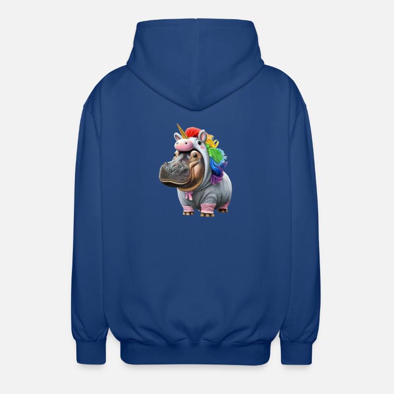 Licorne hippopotame - Veste à capuche unisexe - bleu royal