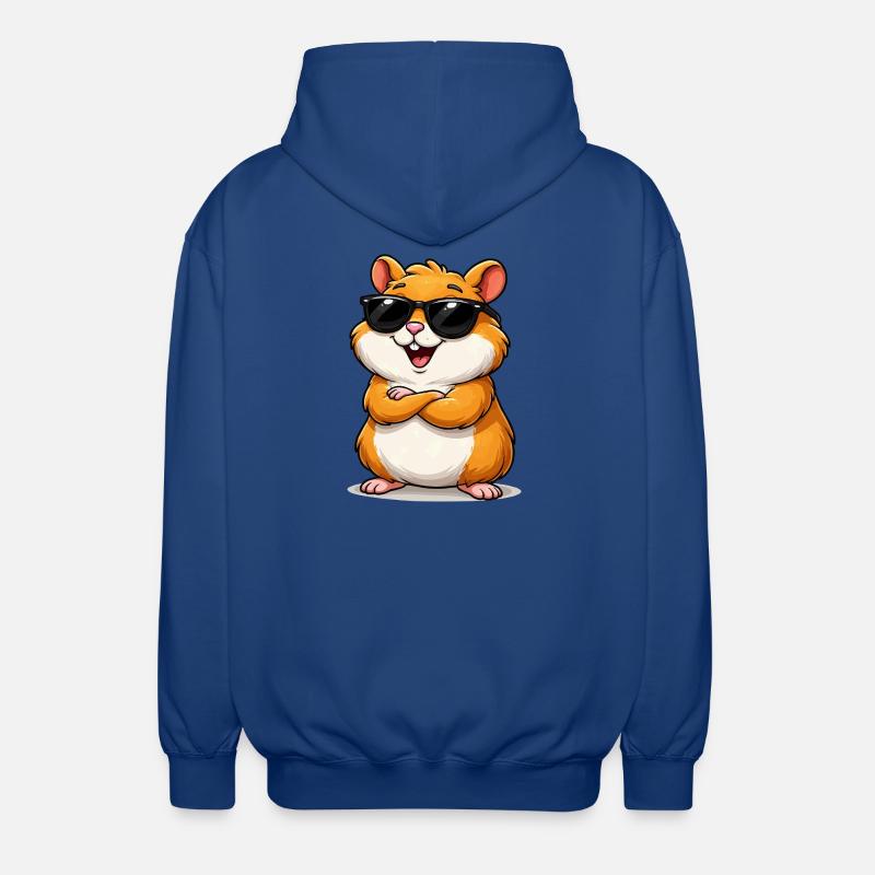 Selbstbewusster Hamster mit Sonnenbrille - Unisex Kapuzenjacke - Royalblau