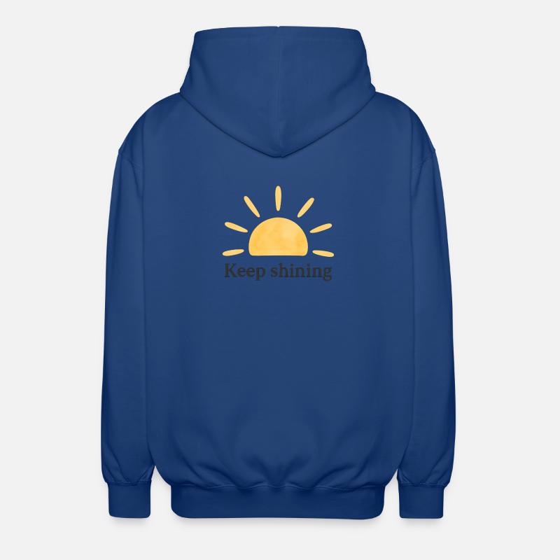 Keep Shining – Sonne – Minimalistisch - Unisex Kapuzenjacke - Royalblau