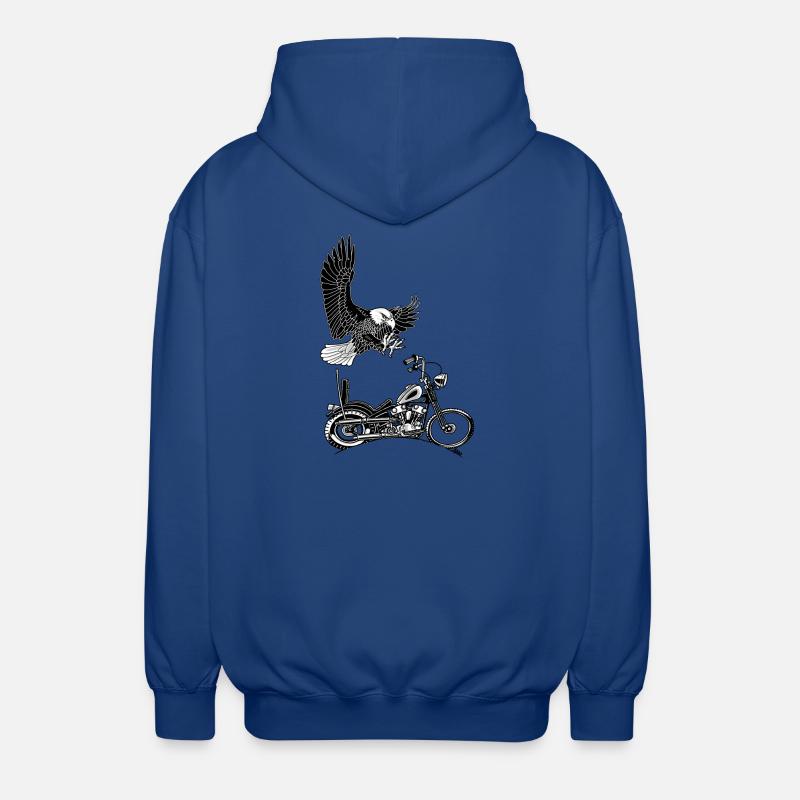 0906 Eagle Chopper Knöchelkopf - Unisex Kapuzenjacke - Royalblau