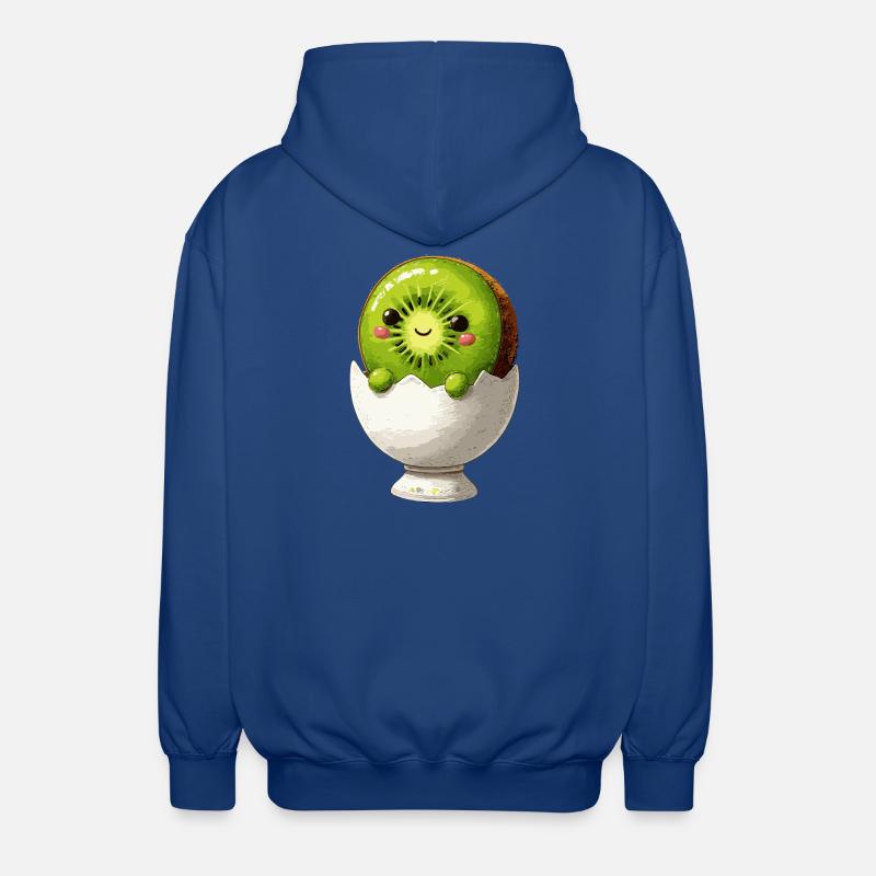 Kiwifruit in eggshell smile - Unisex Hooded Jacket - royal blue