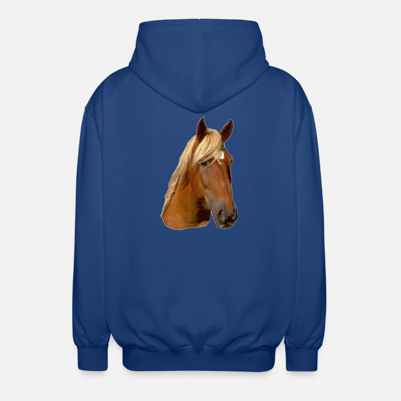 Pferd frontal - Unisex Kapuzenjacke - Royalblau
