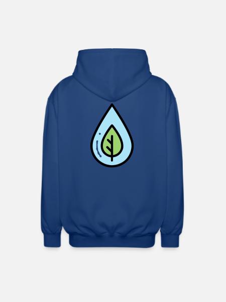 Wassertropfen Blatt Öko - Unisex Kapuzenjacke - Royalblau