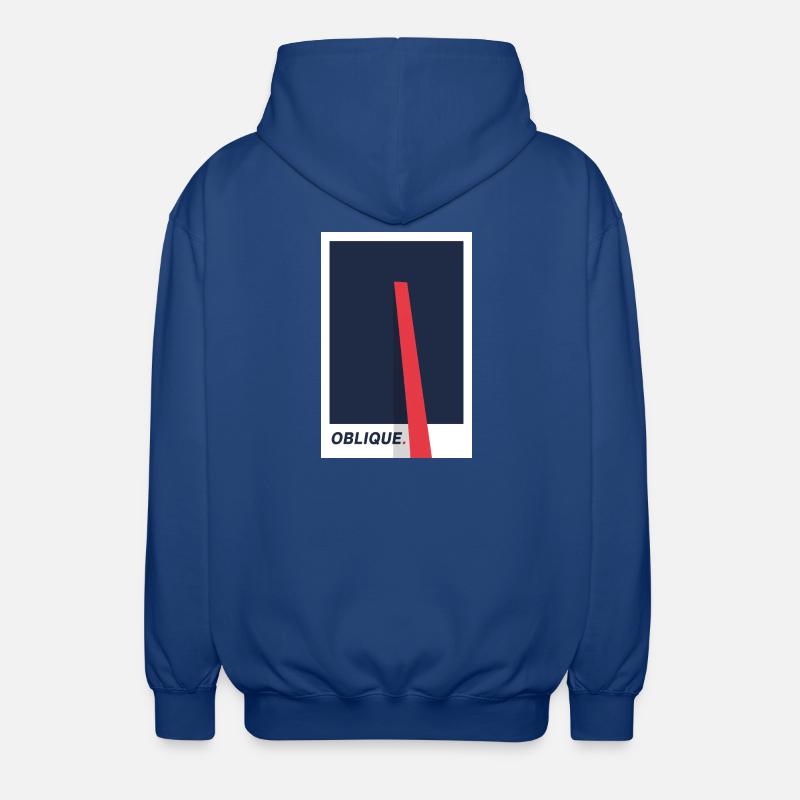 Oblique. Modern Typography Statement - Unisex Hooded Jacket - royal blue