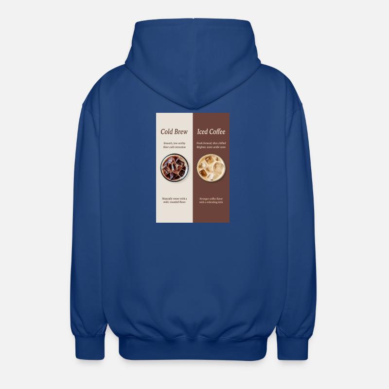 Cold Brew vs Iced Coffee Poster - Unisex Kapuzenjacke - Royalblau